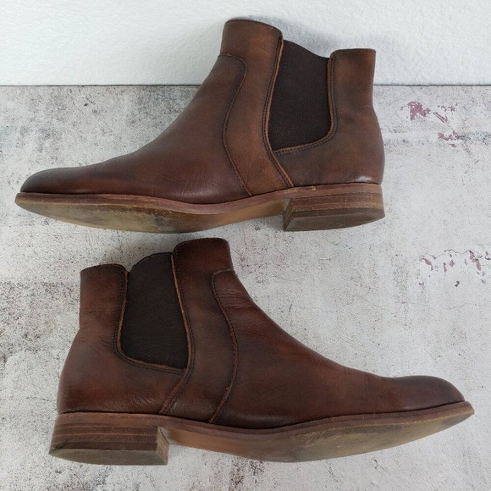 ISOLA 'Mora' Chelsea Leather Ankle Booties Whiskey Canneto Brown size 7.5M - Picture 7 of 12
